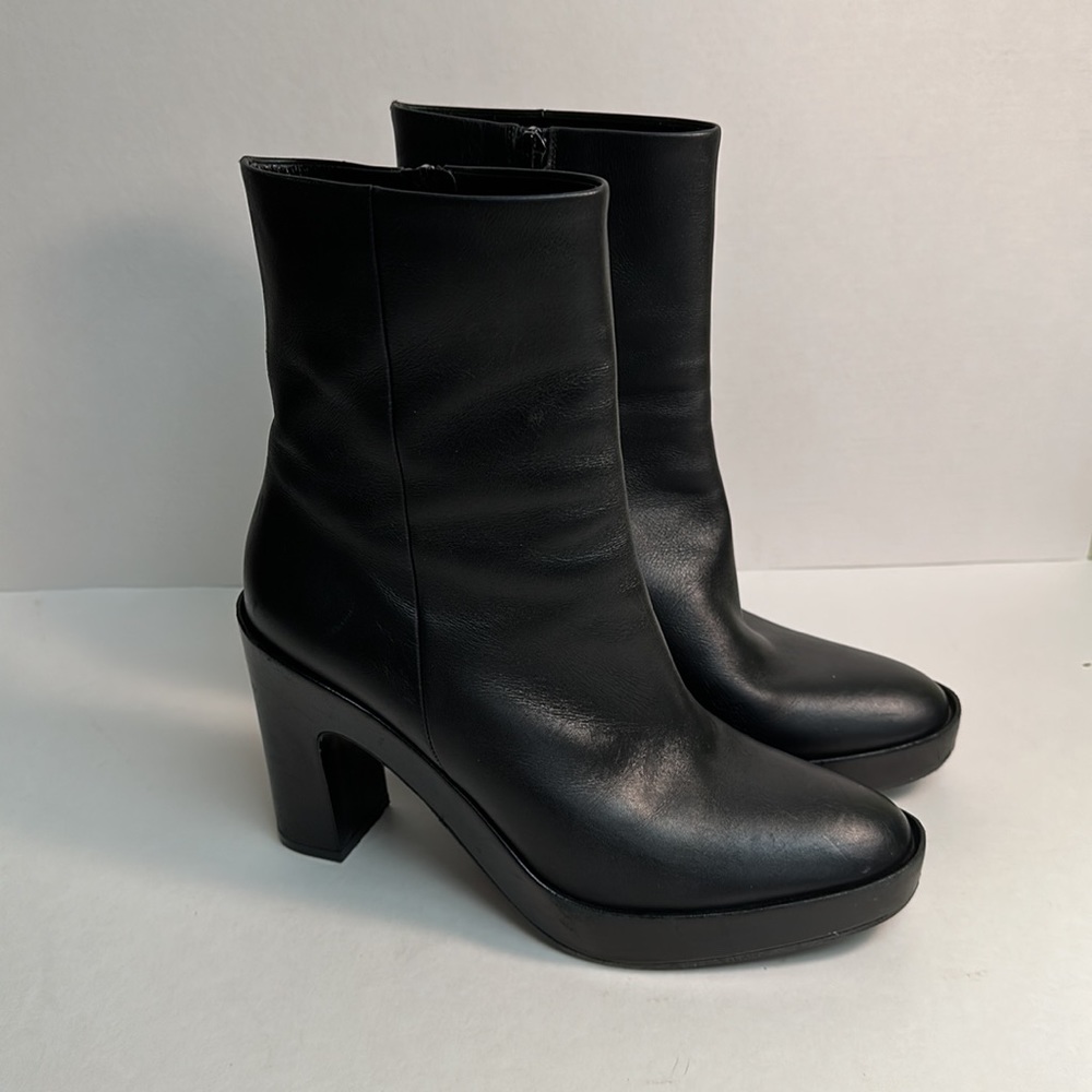 Balenciaga Black Leather Heel Boots